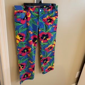 Polo Jeans Co. Ralph Lauren Floral Stretch Cotton Cropped Pants Size 4